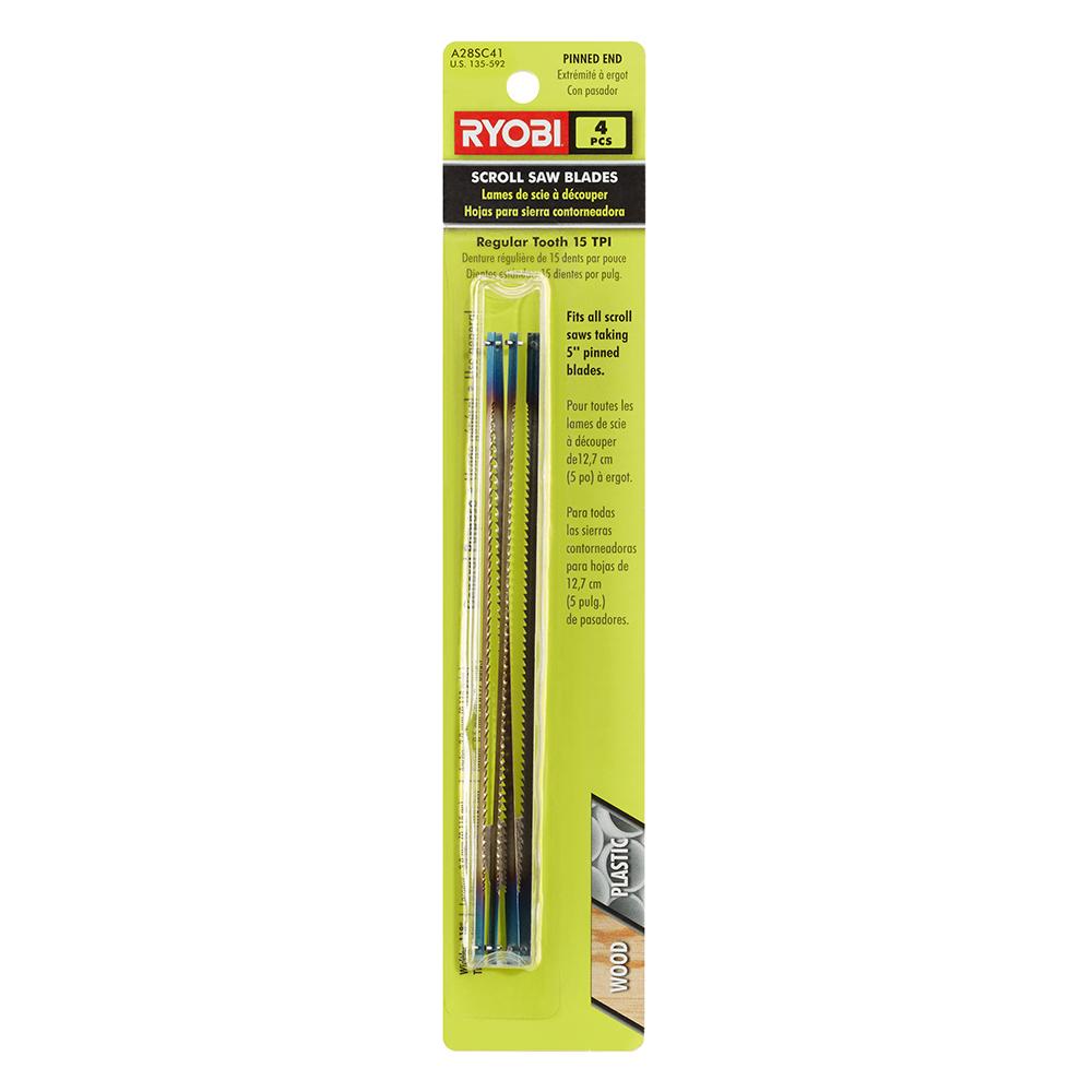 RYOBI 15 Teeth per In. Scroll Saw Blades 4-Pack | RockBottom ...