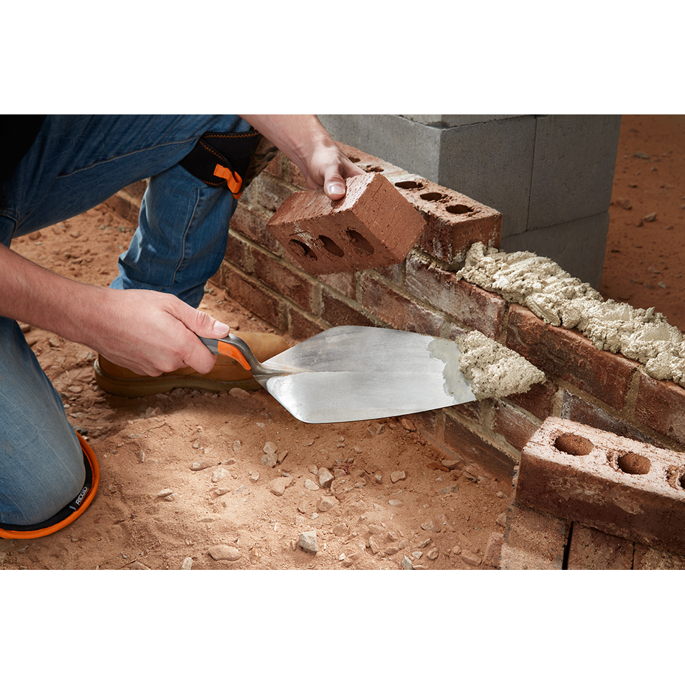 blue trowel bricklaying