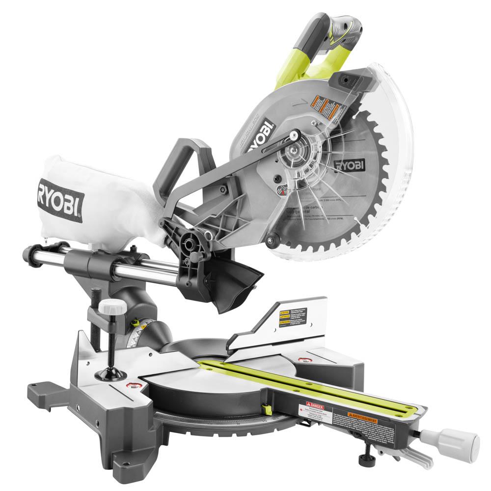 RYOBI ONE+ 18 Volt 10 In. Brushless Dual Bevel Sliding Miter Saw