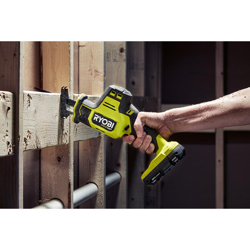 Ryobi One 18 Volt Hp Brushless Cordless Compact One Handed Reciprocating Saw Kit 