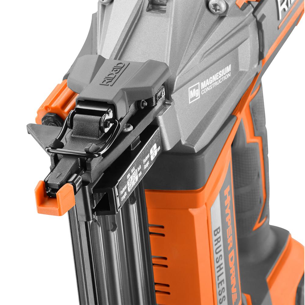 Ridgid 18 Volt Lithium Ion Hyperdrive Brushless 18 Gauge Nailer Kit