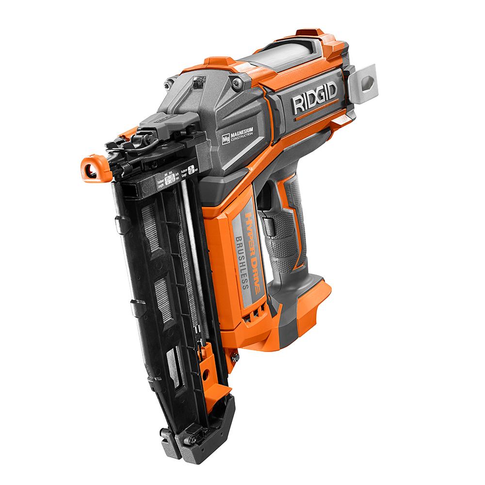 Ridgid 18 Volt 2 1 2 In Brushless Motor 16 Gauge Finish Nailer