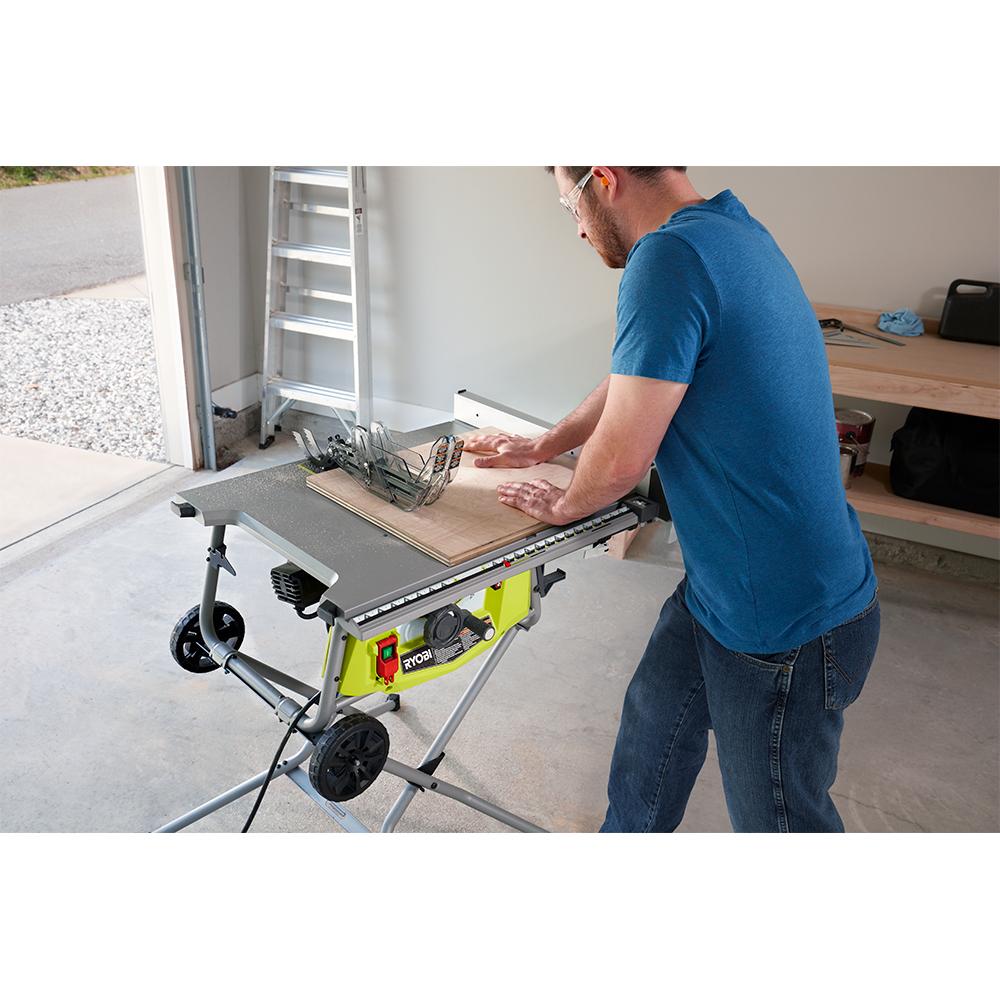 Ryobi In Expanded Capacity Table Saw With Rolling Stand