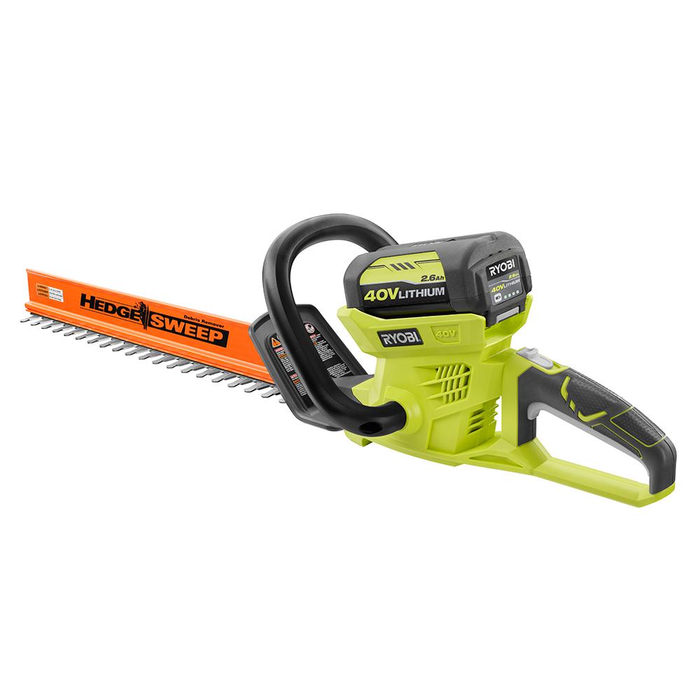 Ryobi 40 Volt Lithium Ion 24 In Cordless Hedge Trimmer Kit Lawn