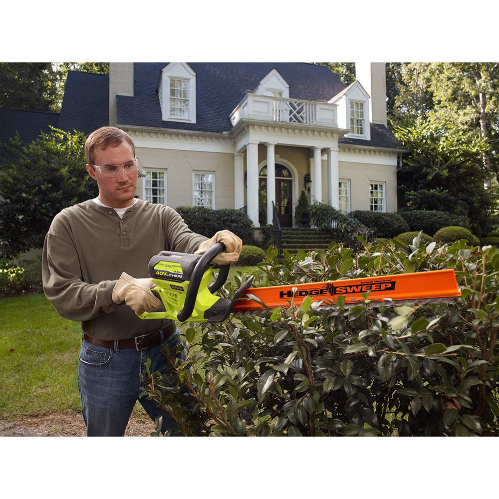 Ryobi 40 Volt Lithium Ion 24 In Cordless Hedge Trimmer Kit Lawn