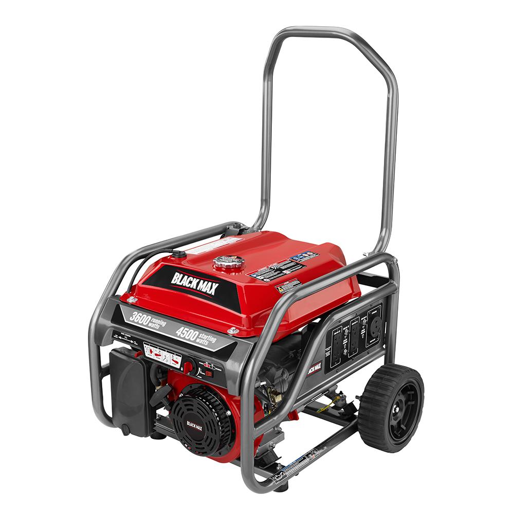 BLACK MAX 3600 Watt Gas Portable Generator with Low Oil Shut Down