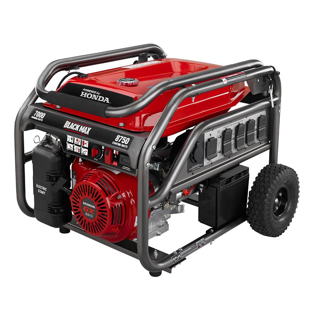 BLACK MAX 7000 Watt Gas Honda Motor Portable Generator With Electric   ZRBM907000 01 