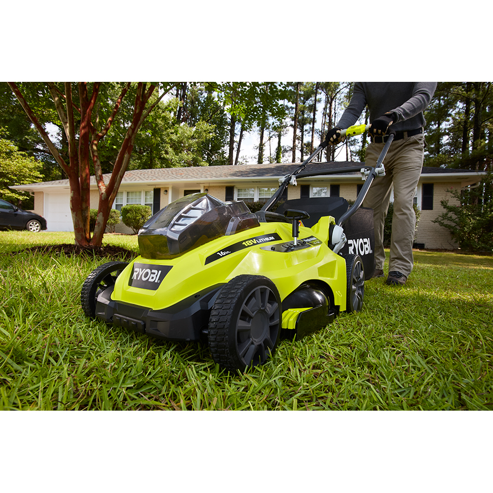 RYOBI ONE+ 18 Volt Lithium-Ion Cordless Lawn Mower Kit