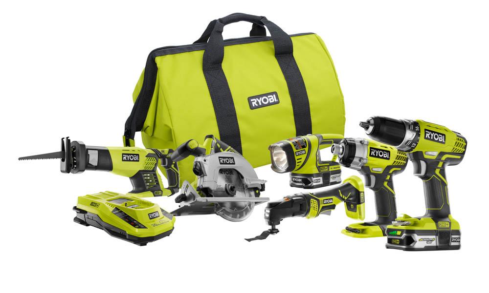 RYOBI ONE+ 18 Volt Lithium-Ion 6 Piece Combo Kit